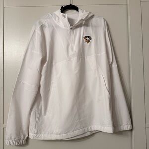 Adidas Quarter Zip Windbreaker Jacket Mens medium white